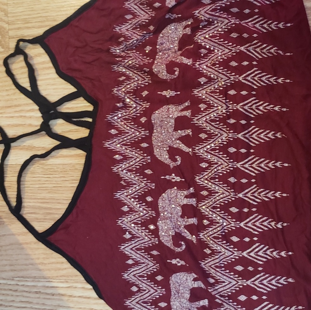 Cute elephant tank burgundy color
